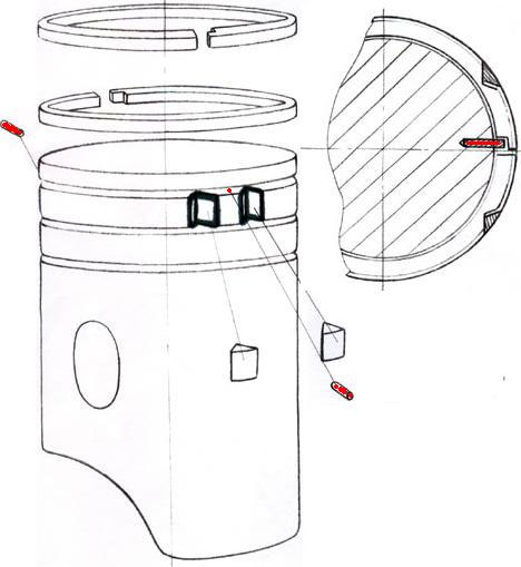 ДУК, фиксаторы для колец(красные)